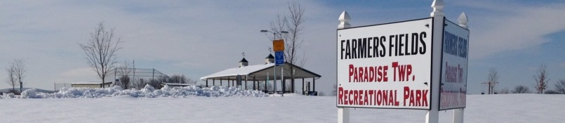 Farmers Field Recreational Park in snow